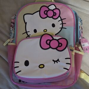 Hello Kitty Pink and White Backpack Set